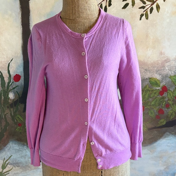 J. Crew Lilac Women's Italian Cashmere Cardigan - Picture 1 of 3